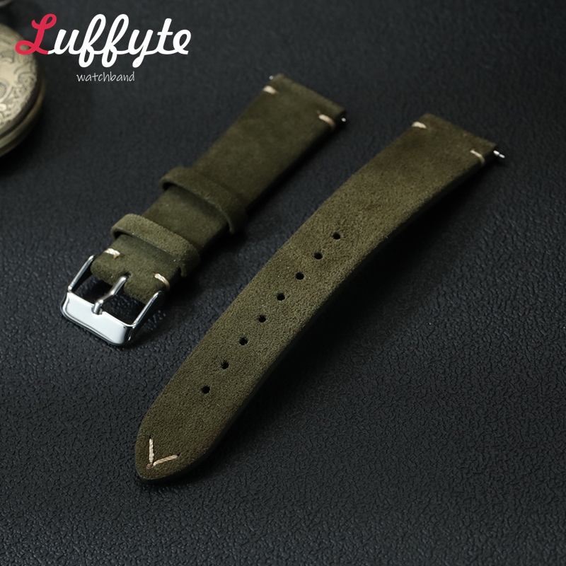 Smartwatch Vintage Watches For Men - 빈티지 스웨이드 가죽 시계줄 18mm 20mm