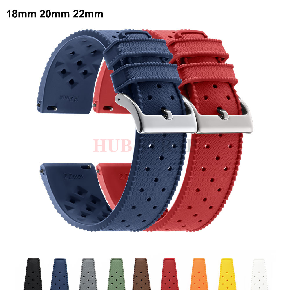 Watches Rolex Smartwatch - 18mm 20mm 22mm 트로피컬 실리콘 시계줄
