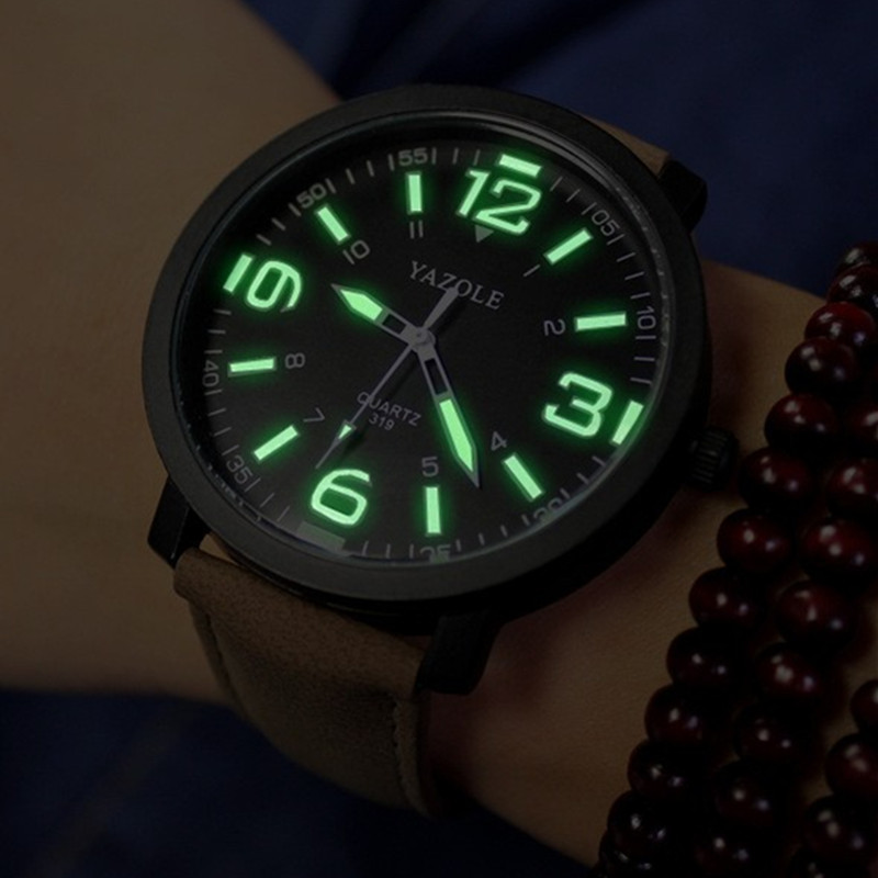 Solar Powered Watch - YAZOLE 남성용 야광 시계, 캐주얼 스포츠