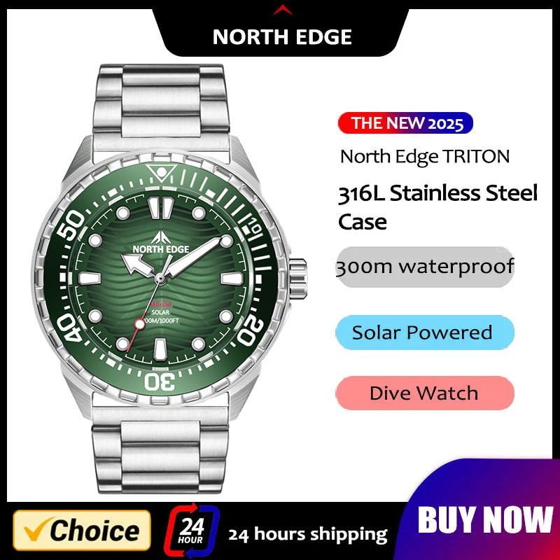 Solar Powered Watch - 2026년형 노스 엣지 트리톤 남성용 태양광