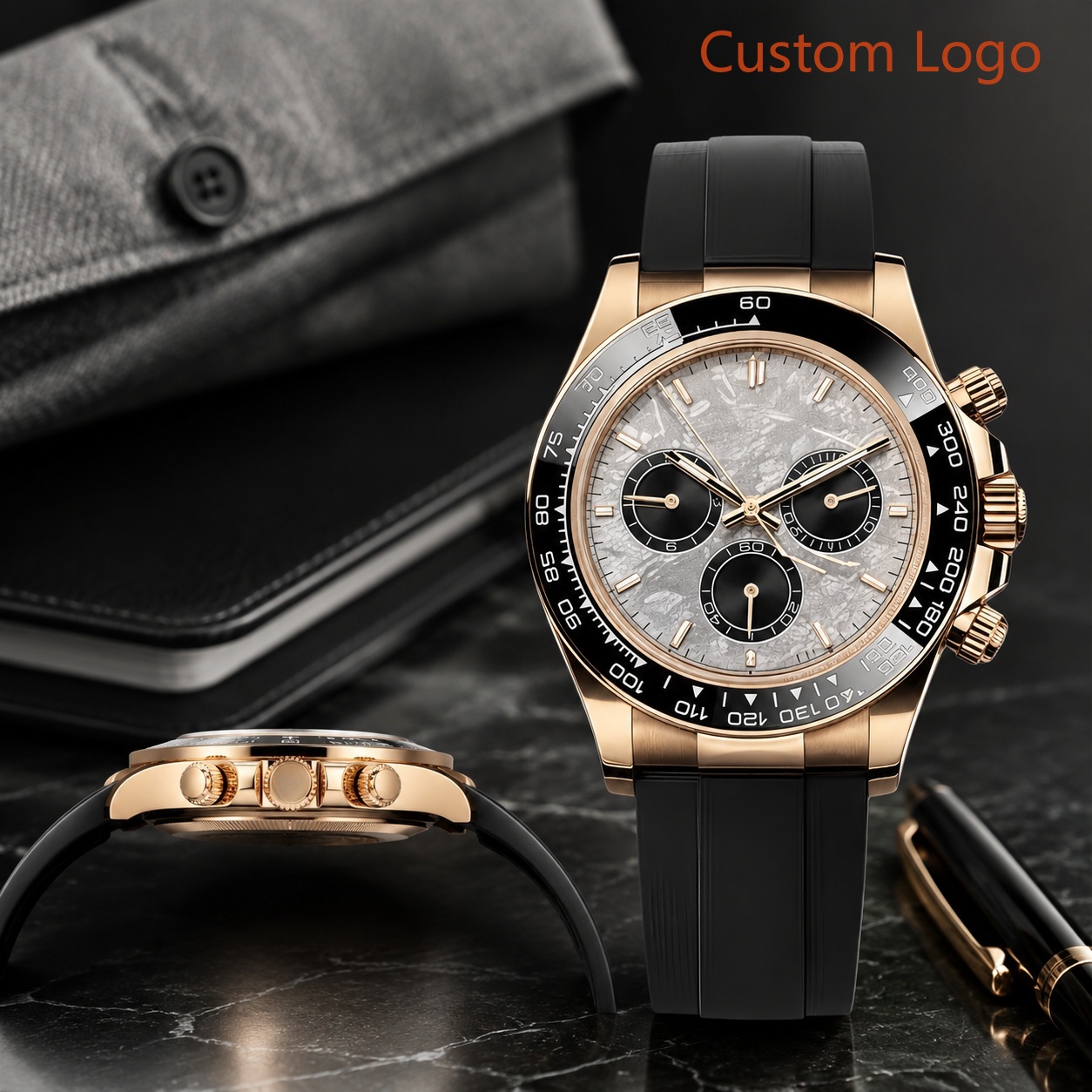 Luxury Ceramic Watch - 40mm 고급 운석 다이얼 남성용 레이싱