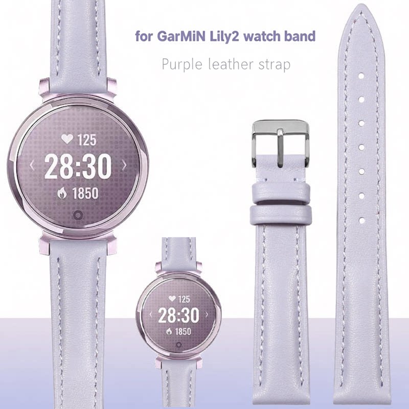 Smartwatch Purple Watches For Women - Garmin Lily2 정품 가죽 시계 밴드