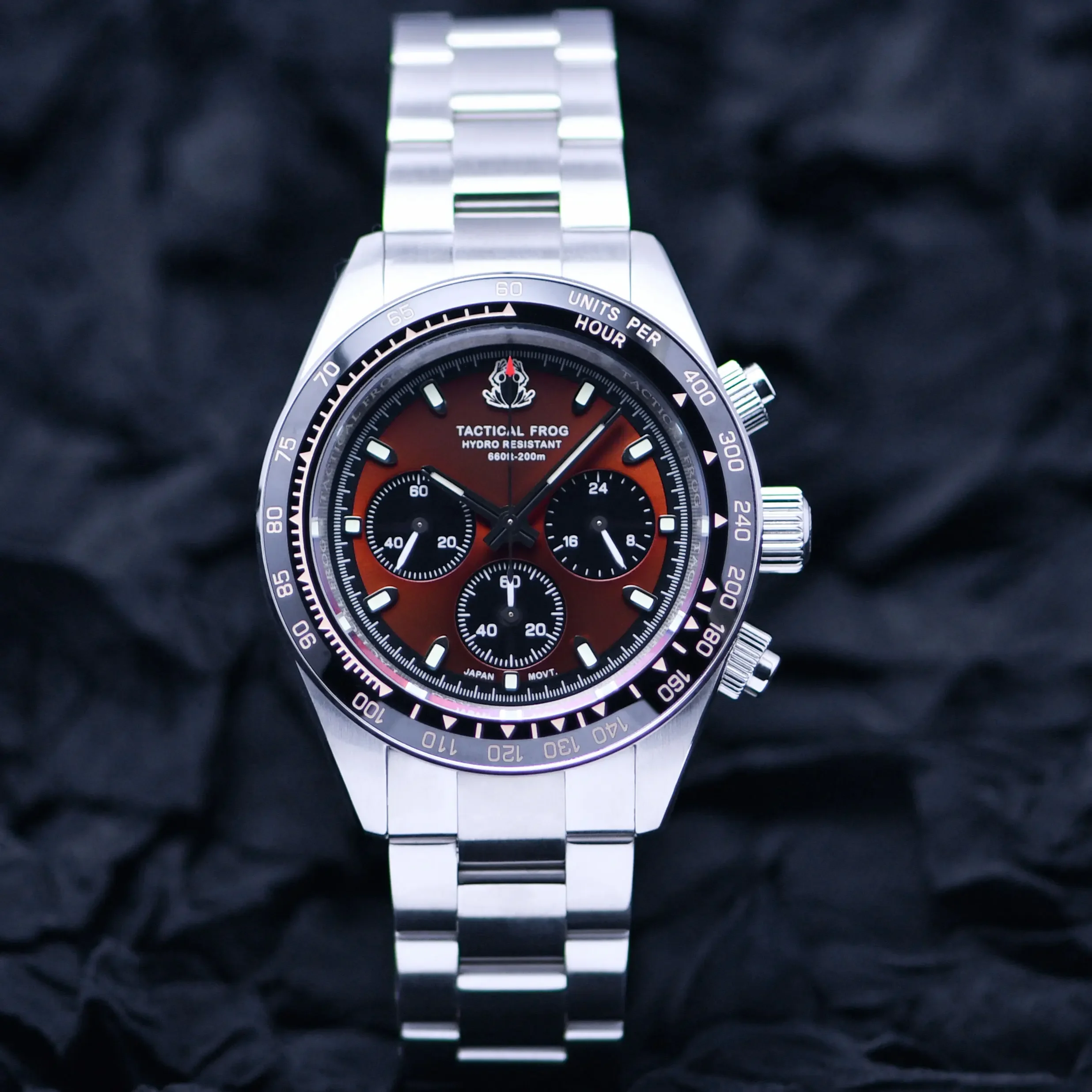 Solar Powered Watch - 전술 개구리 41mm 남자 타이밍 시계