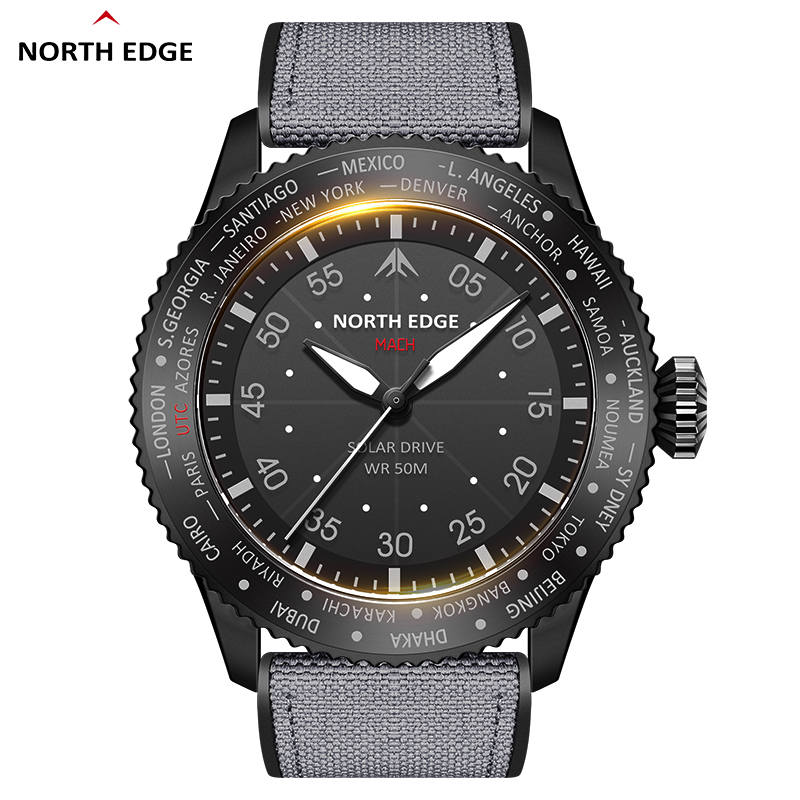 Solar Powered Watch - NORTH EDGE MACH 태양광 쿼츠 시계