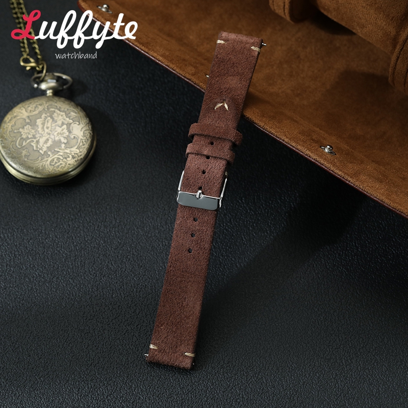 빈티지 스웨이드 가죽 시계줄 18mm 20mm 22mm - Smartwatch Vintage Watches For Men 리뷰 및 가격