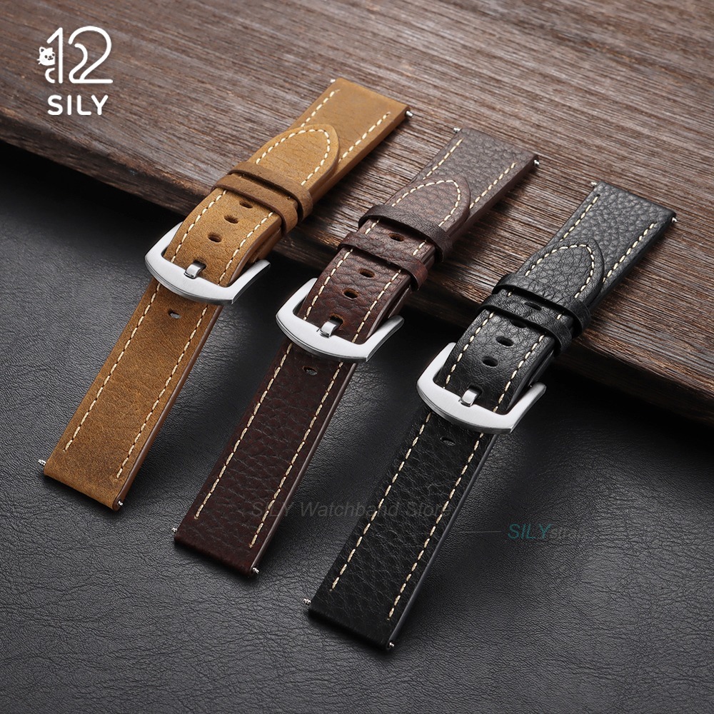 20/22mm 송아지 가죽 시계 스트랩 빈티지 비즈니스 - Smartwatch Vintage Watches For Men 리뷰 및 가격