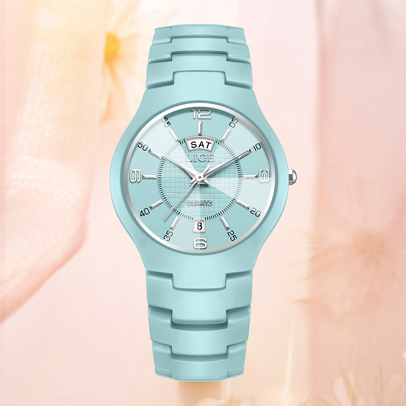 LIGE 우아한 여성 시계 패션 럭셔리 날짜 요일 표시 - Luxury Ceramic Watch 리뷰 및 가격