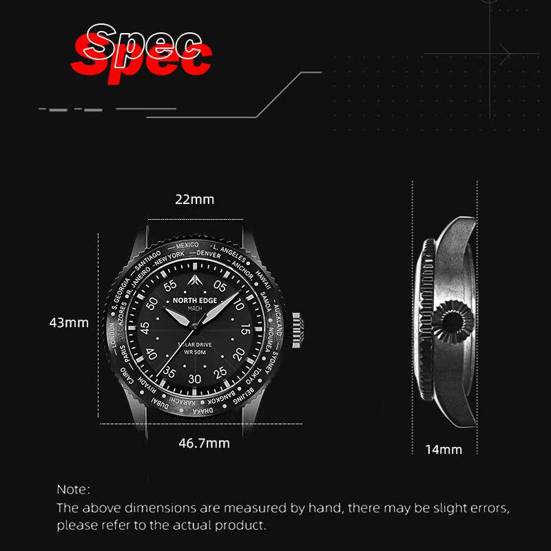 NORTH EDGE MAPLE 솔라 쿼츠 남성용 시계  - Solar Powered Watch 리뷰 및 가격