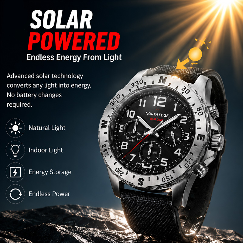 노스 엣지 마하 2 남성용 시계 솔라 파워 316 스테 - Solar Powered Watch 리뷰 및 가격
