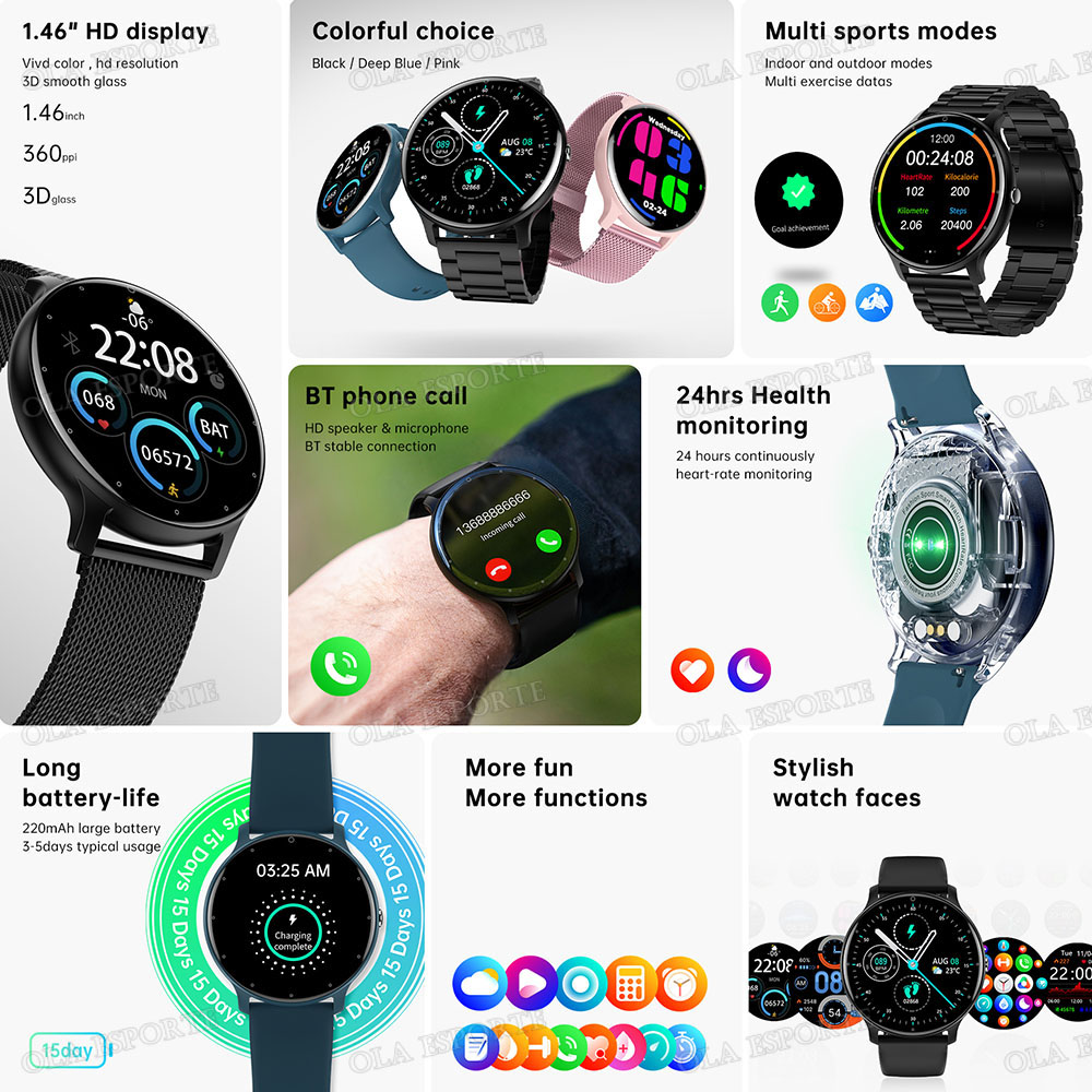 스마트 워치, 무선 통화/다이얼링, 멀티 스포츠 모드, - Smartwatch Watches Wallpaper 리뷰 및 가격