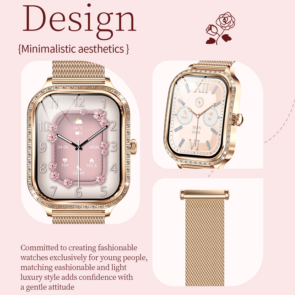 여성용 블루투스 통화 스마트 워치 곡선형 스크린 전자제 - Smartwatch Angelo Watches 리뷰 및 가격