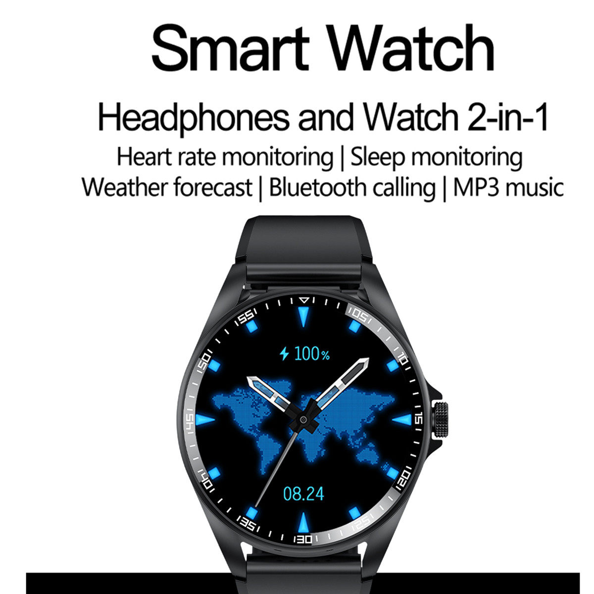 헤드폰이 포함된 스마트 워치 2 in 1 AI 음성 보 - Smartwatch Watches Wallpaper 리뷰 및 가격