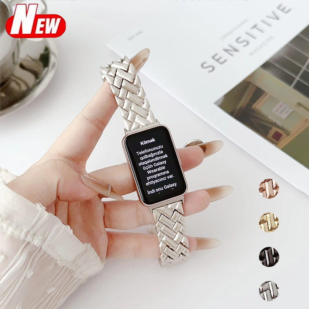 새로운 손목밴드 메탈 스트랩 삼성 갤럭시 핏 3 밴드  - Smartwatch New Watches For Women 리뷰 및 가격