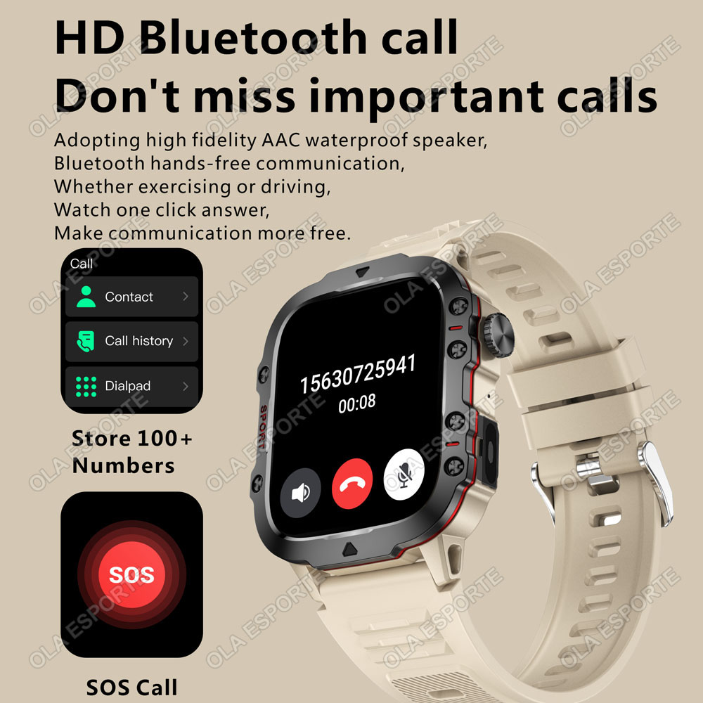 야외 군용 스마트 시계 GPS 블루투스 통화 5ATM  - Smartwatch Angelo Watches 리뷰 및 가격
