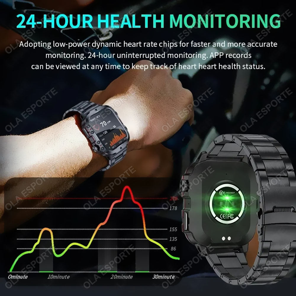야외 군용 스마트 시계 GPS 블루투스 통화 5ATM  - Smartwatch Angelo Watches 리뷰 및 가격
