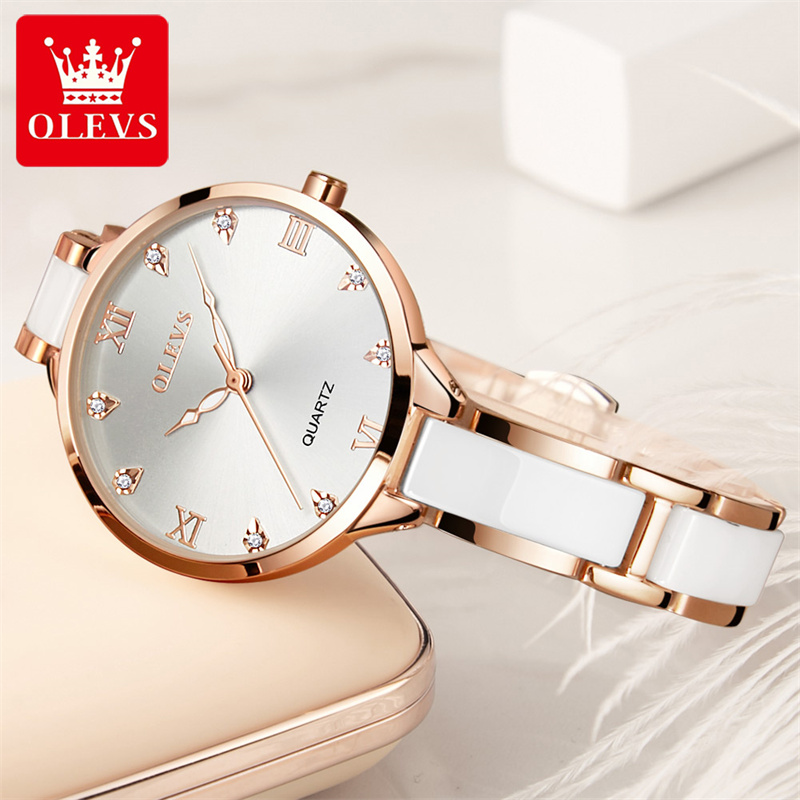 OLEVS 남성용 새로운 패션 여성 쿼츠 시계 럭셔리  - Luxury Ceramic Watch 리뷰 및 가격
