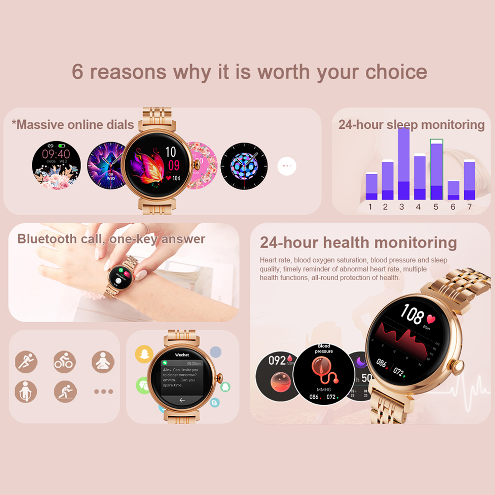 여성용 AMOLED 스크린 패션 스마트 워치 스크린,  - Smartwatch Angelo Watches 리뷰 및 가격