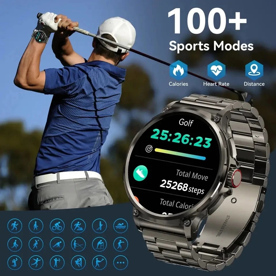 블루투스 통화 360*360 1.85인치 HD AMOL - Smartwatch Watches Gift For Men 리뷰 및 가격