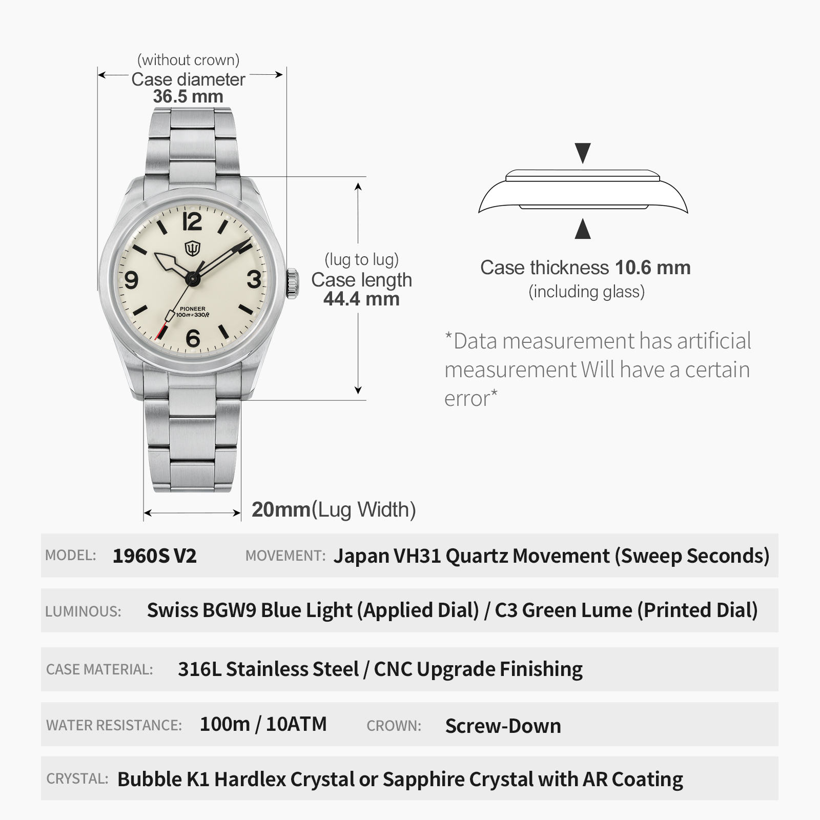 Watchdives WD1960S V2 빈티지 크림 3 - Smartwatch Vintage Watches For Men 리뷰 및 가격