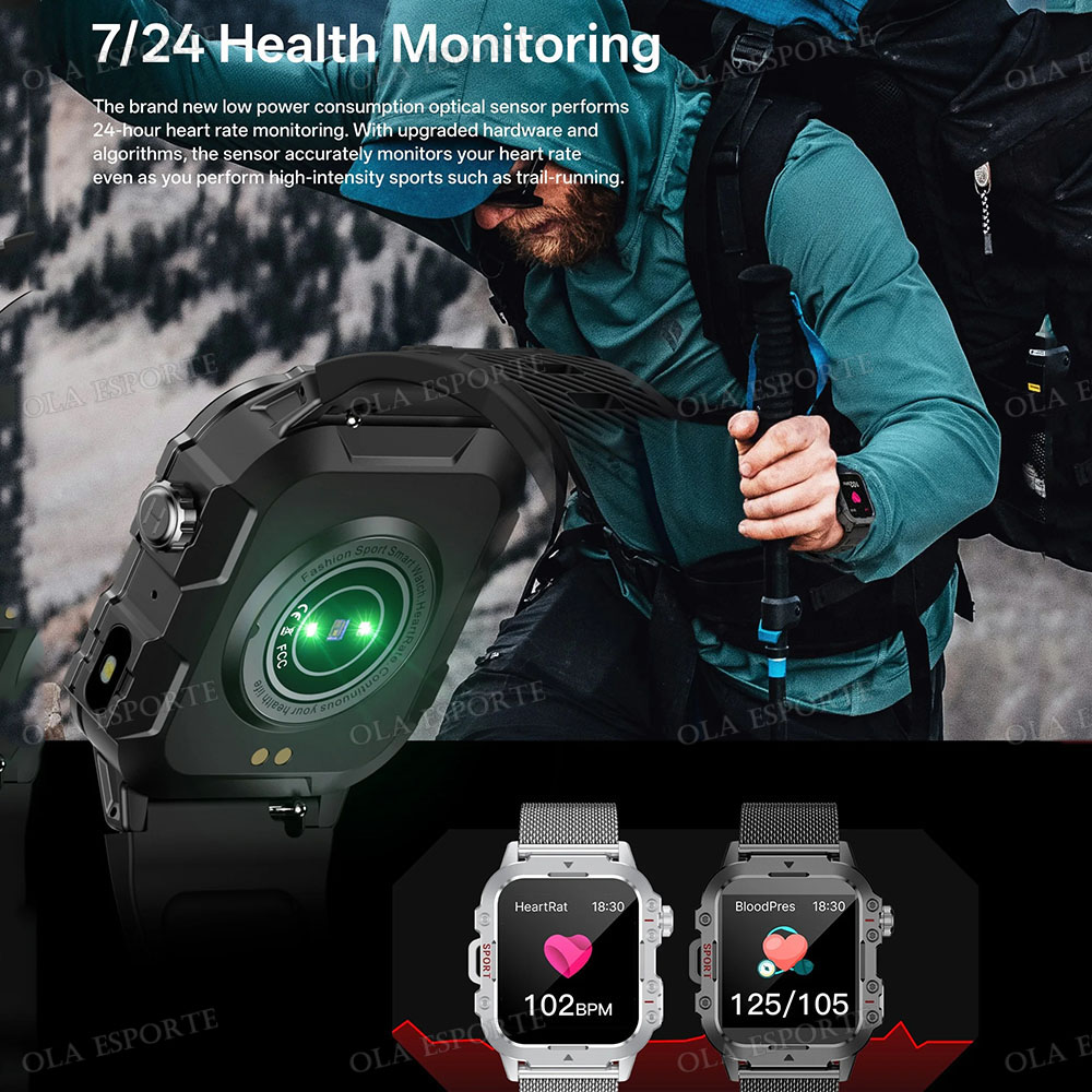 새로운 군용 GPS 스마트워치 남성용 LED 손전등 I - Smartwatch Angelo Watches 리뷰 및 가격