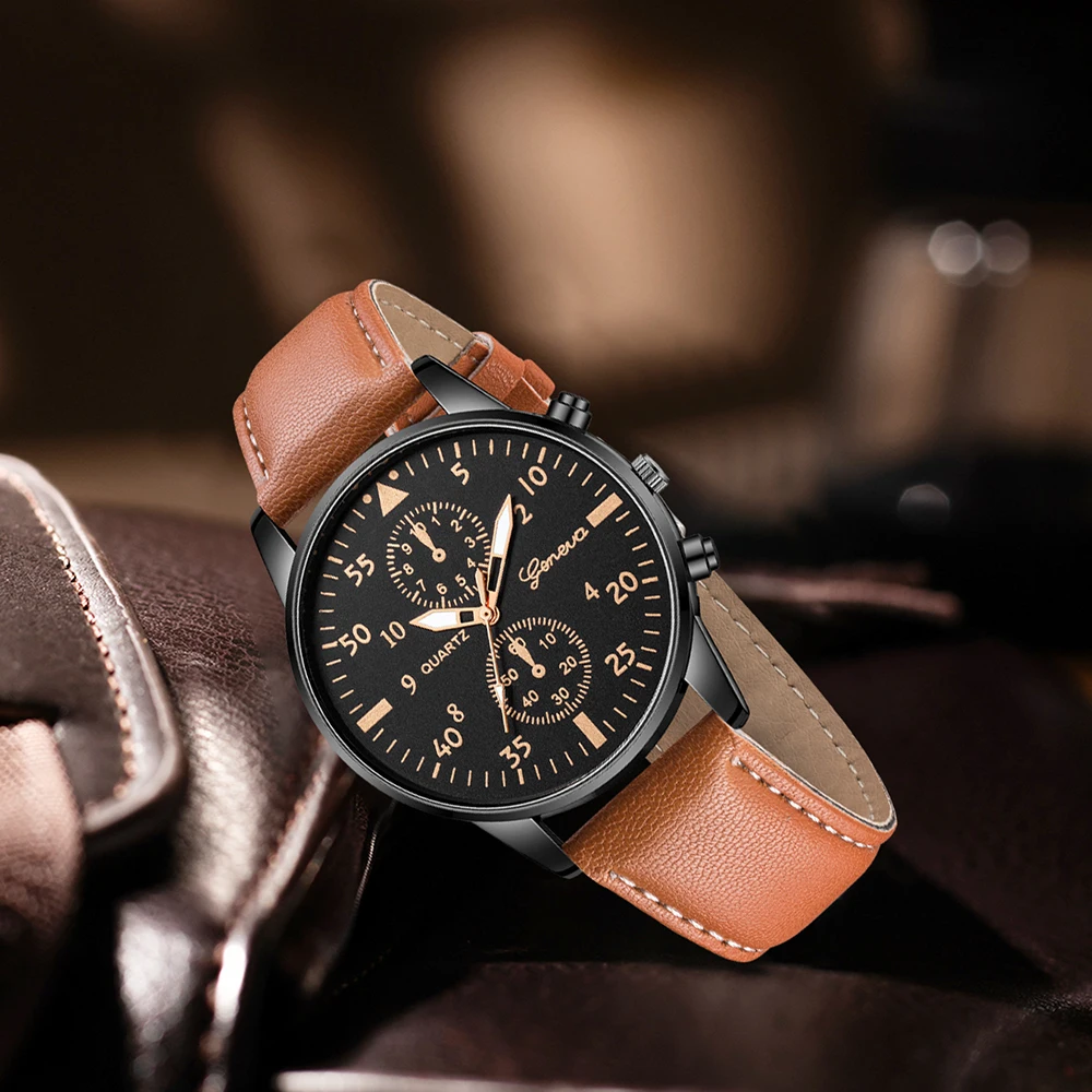 AAA3Pcs 제네바 남성용 크로노그래프 시계 세트 3 - Smartwatch Watches Gift For Men 리뷰 및 가격